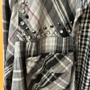 Guess size S button up shirt black plaid